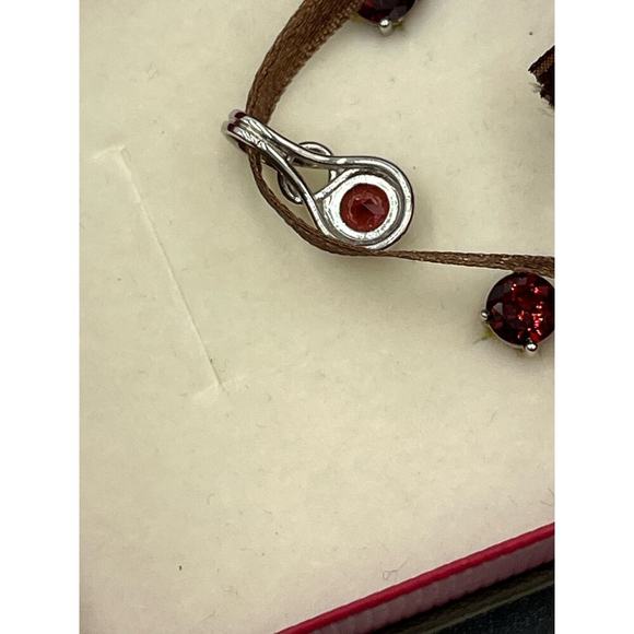Angara Sterling Silver 925 Garnet Knot Pendant and Stud Earring Set July New - Picture 6 of 12
